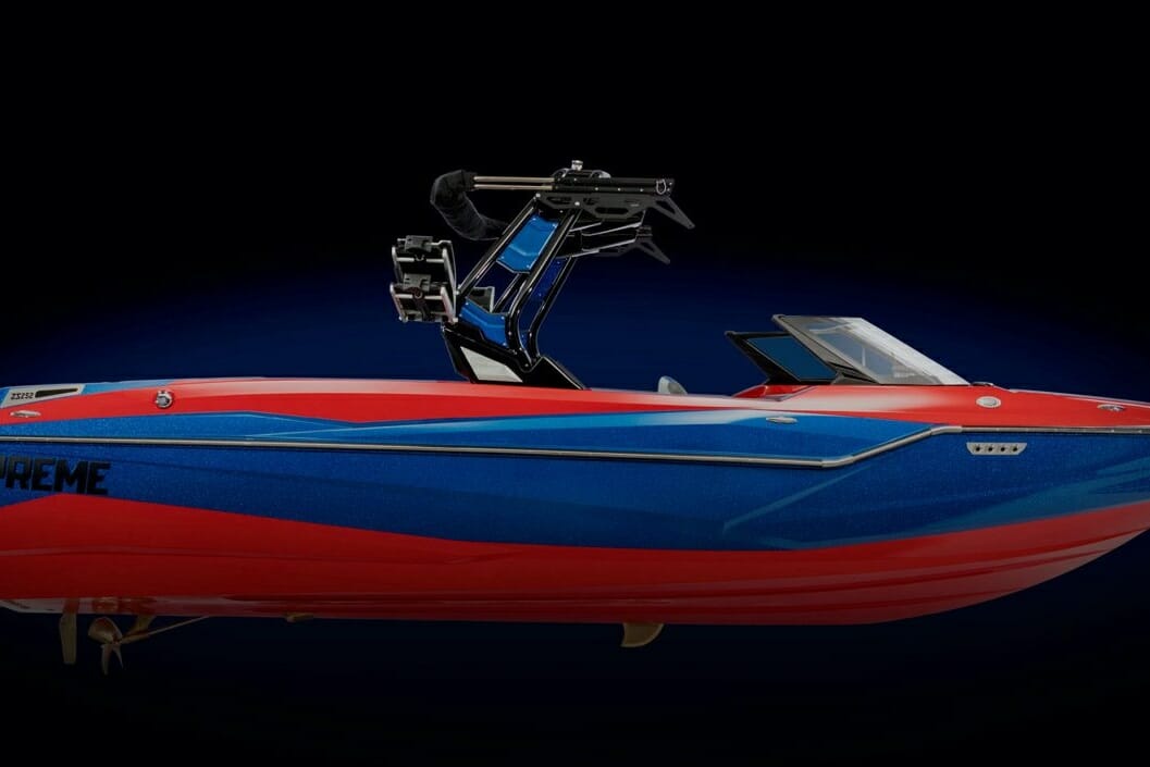 Supreme Boats ZS252 side profile with a dark background